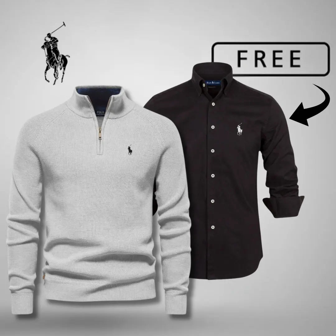 Style & Comfort Premium – Half-Zip Jumper + FREE Classic Shirt