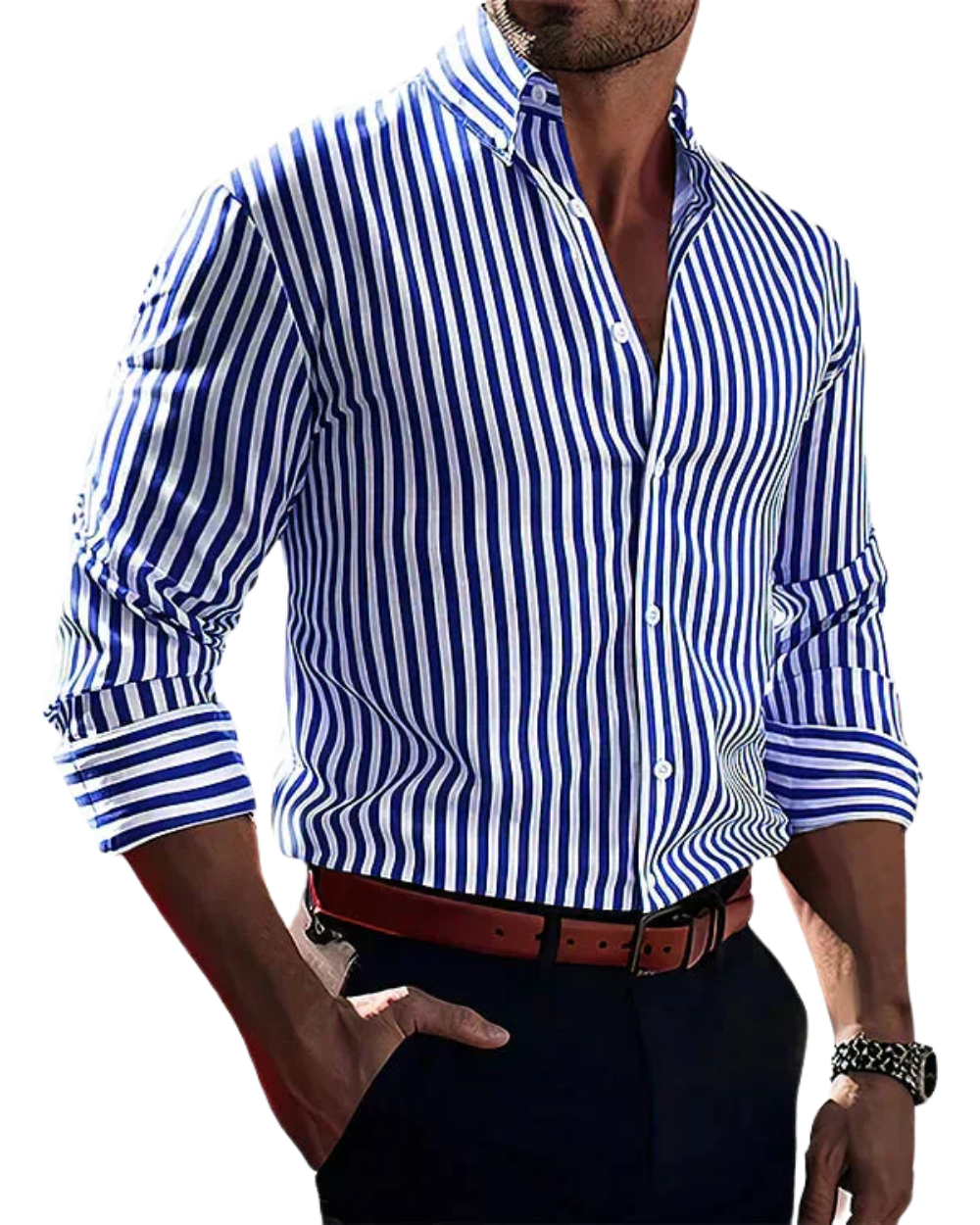 Camisa de riscas elegante