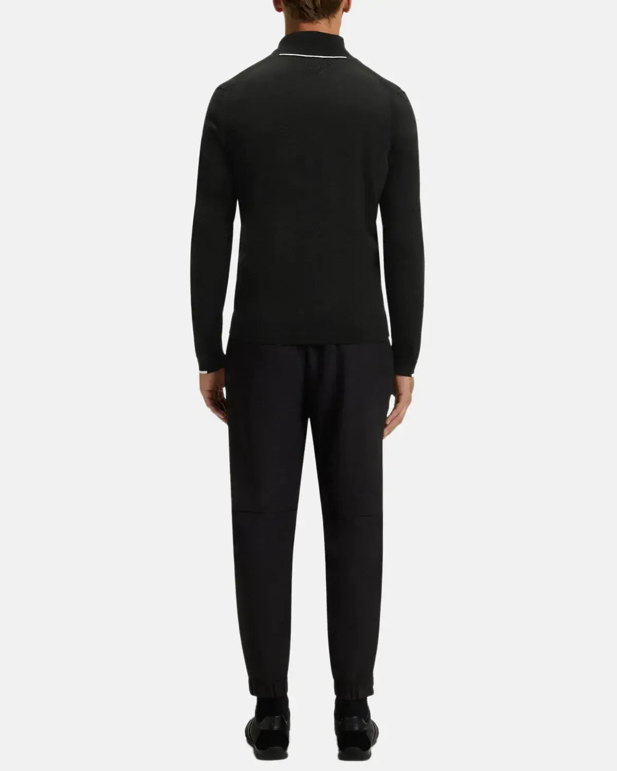 BOSS K-EVERX 1/4 ZIP COTTON KNIT BLACK