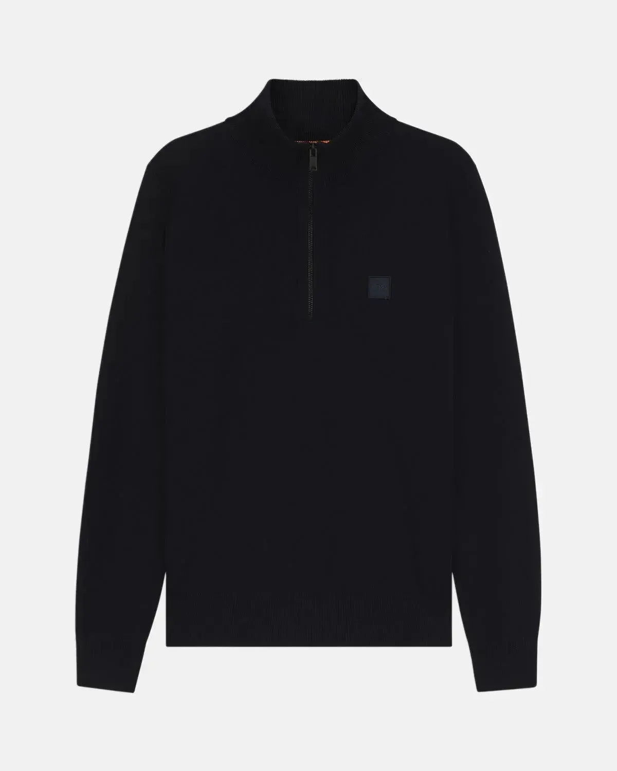BOSS KANOBIX 1/4 ZIP COTTON CASHMERE KNIT DARK BLUE