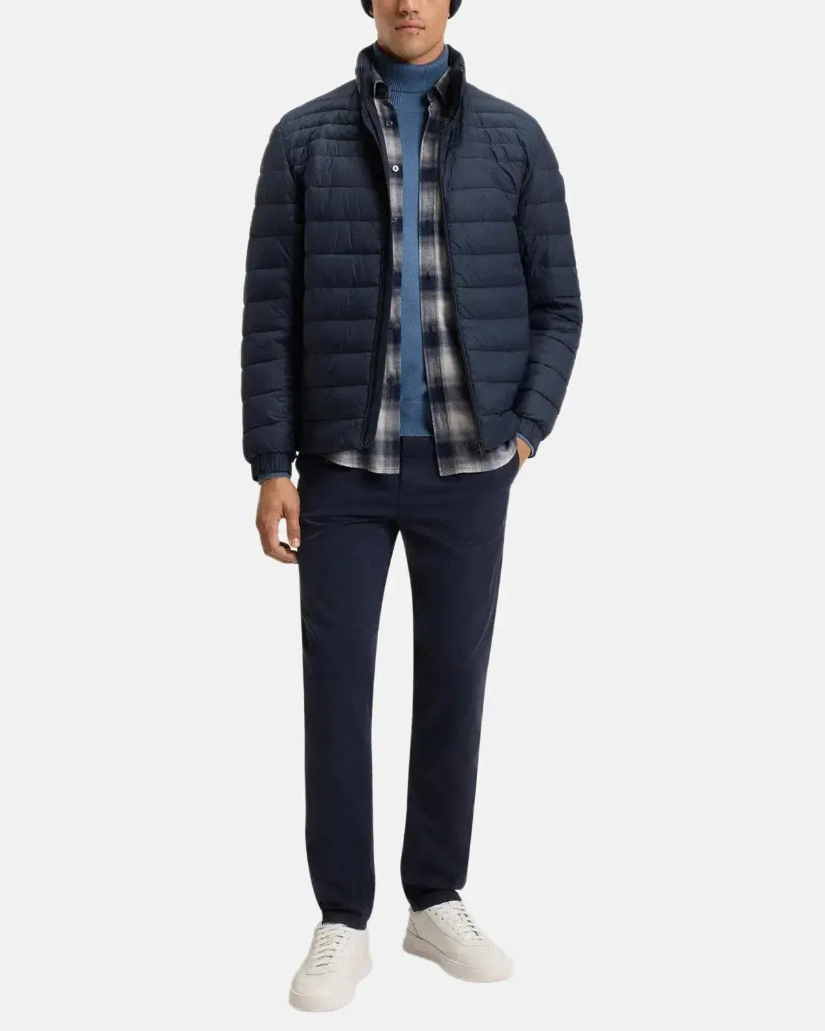 BOSS ODEN2 SLIM FIT PACKABLE PUFFER JACKET DARK BLUE