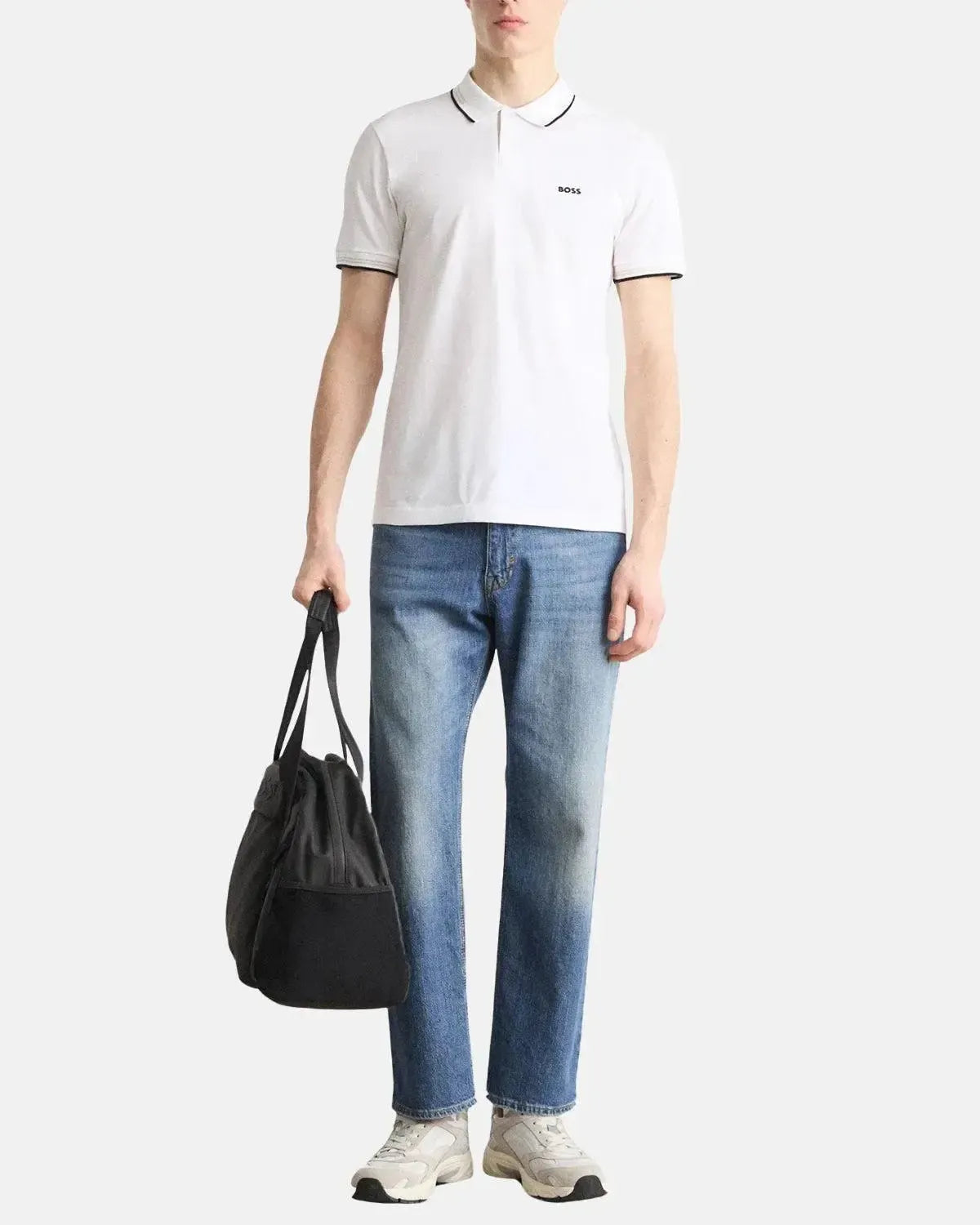 BOSS PAUL SLIM FIT POLO SHIRT WHITE