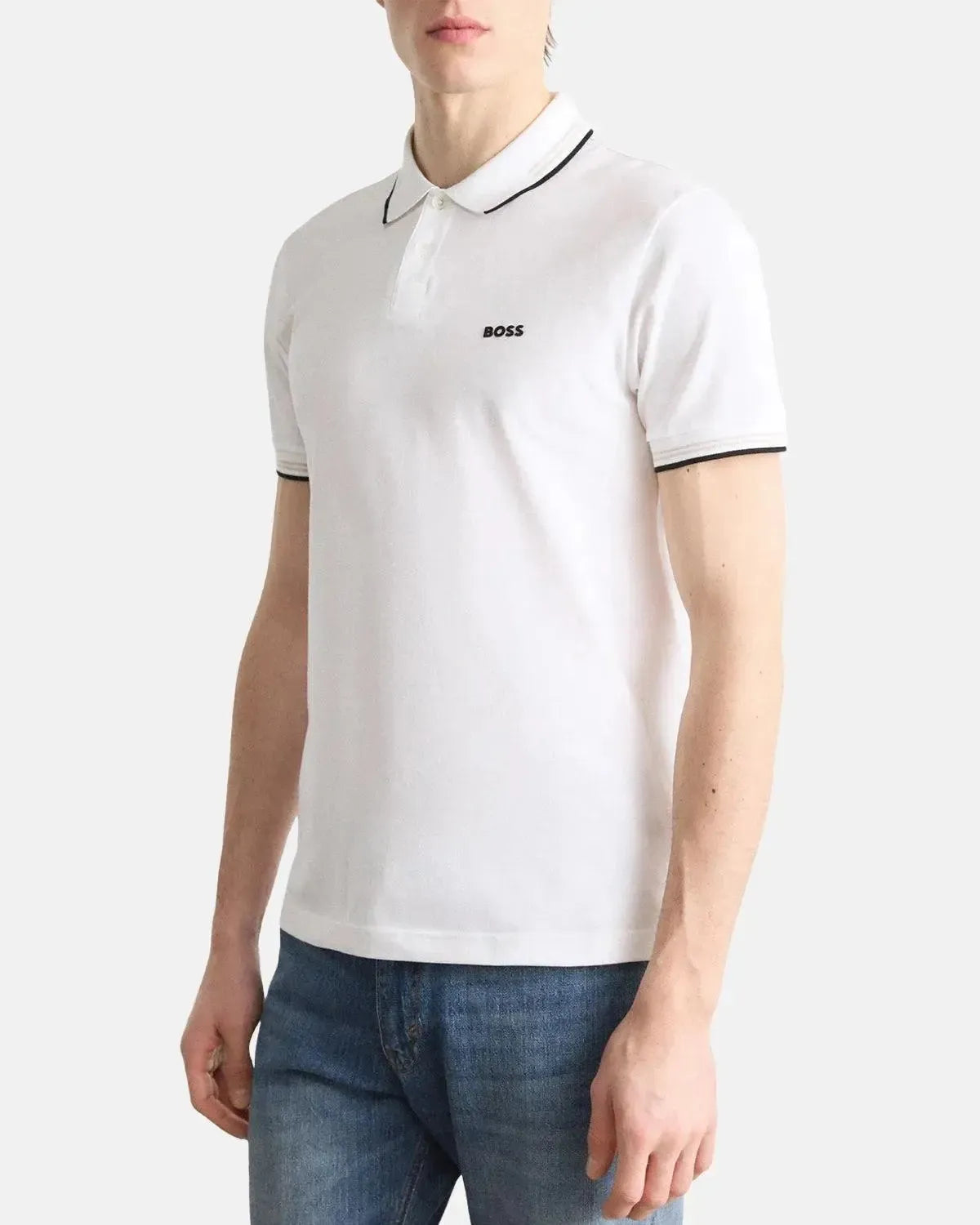 BOSS PAUL SLIM FIT POLO SHIRT WHITE