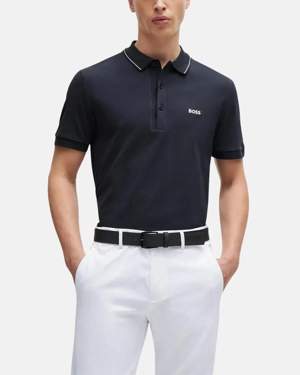 BOSS PAULE 4 SLIM FIT POLO SHIRT DARK BLUE