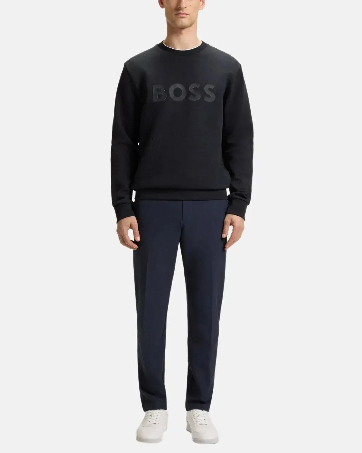 BOSS SALBO SANDWICH LOGO SWEATSHIRT DARK BLUE