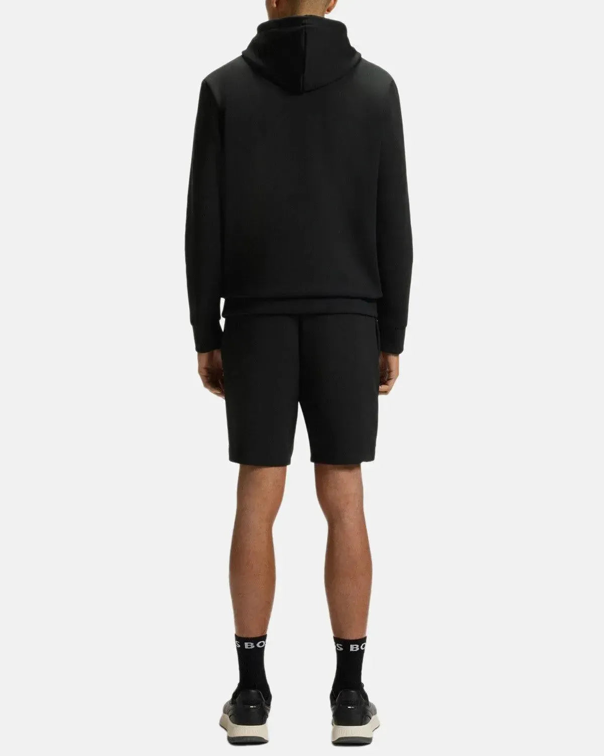 BOSS SOODY ZONE EMBOSSED LOGO HOODIE BLACK