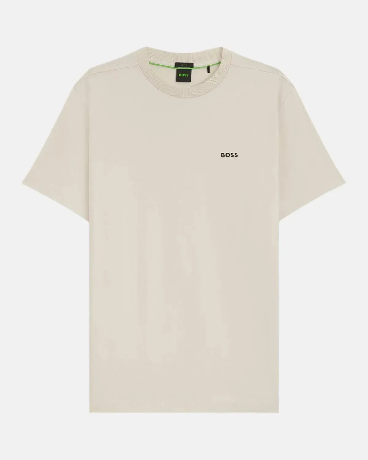 BOSS STRETCH COTTON LOGO T-SHIRT NATURAL