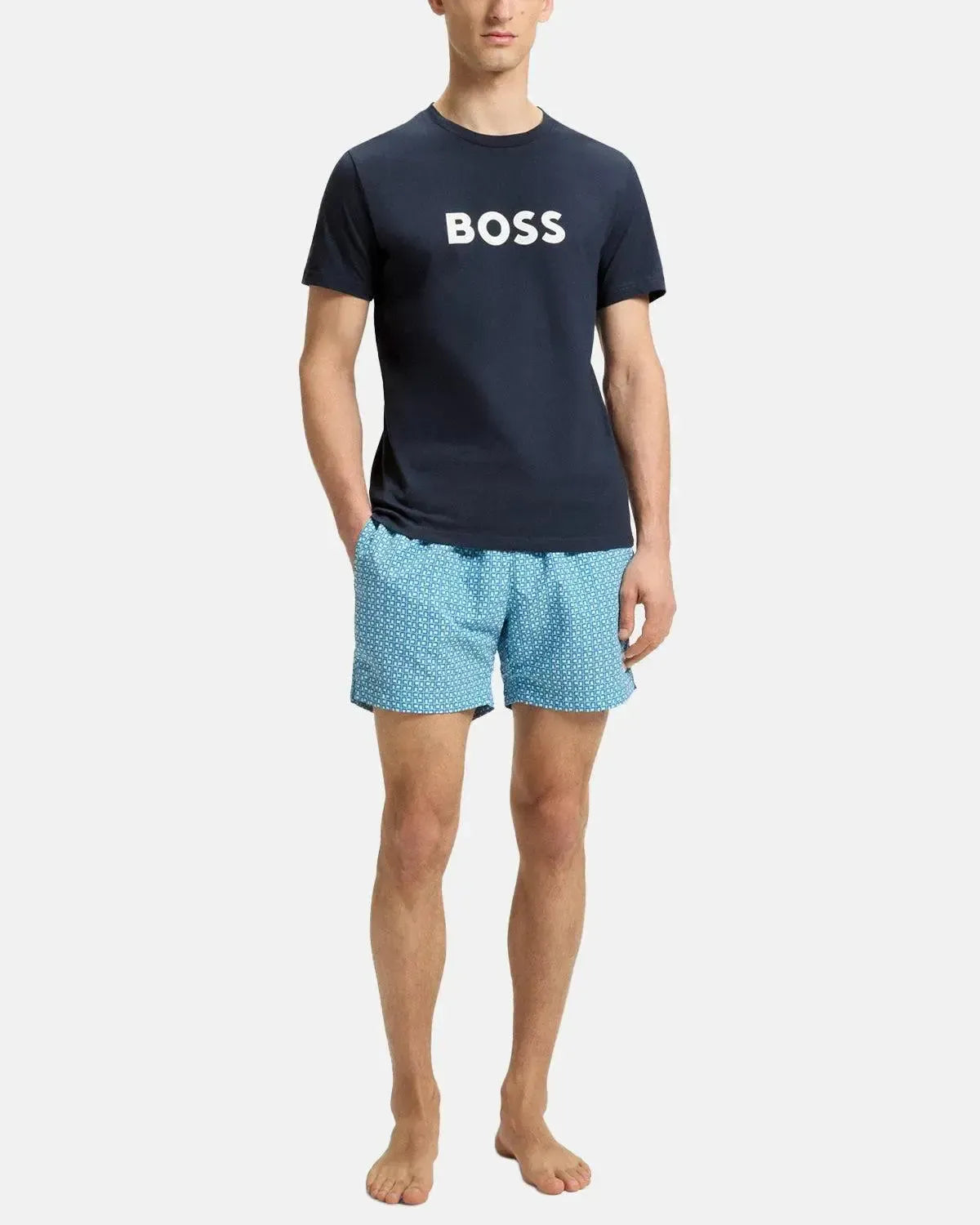 BOSS STYLE PRINT T-SHIRT DARK BLUE