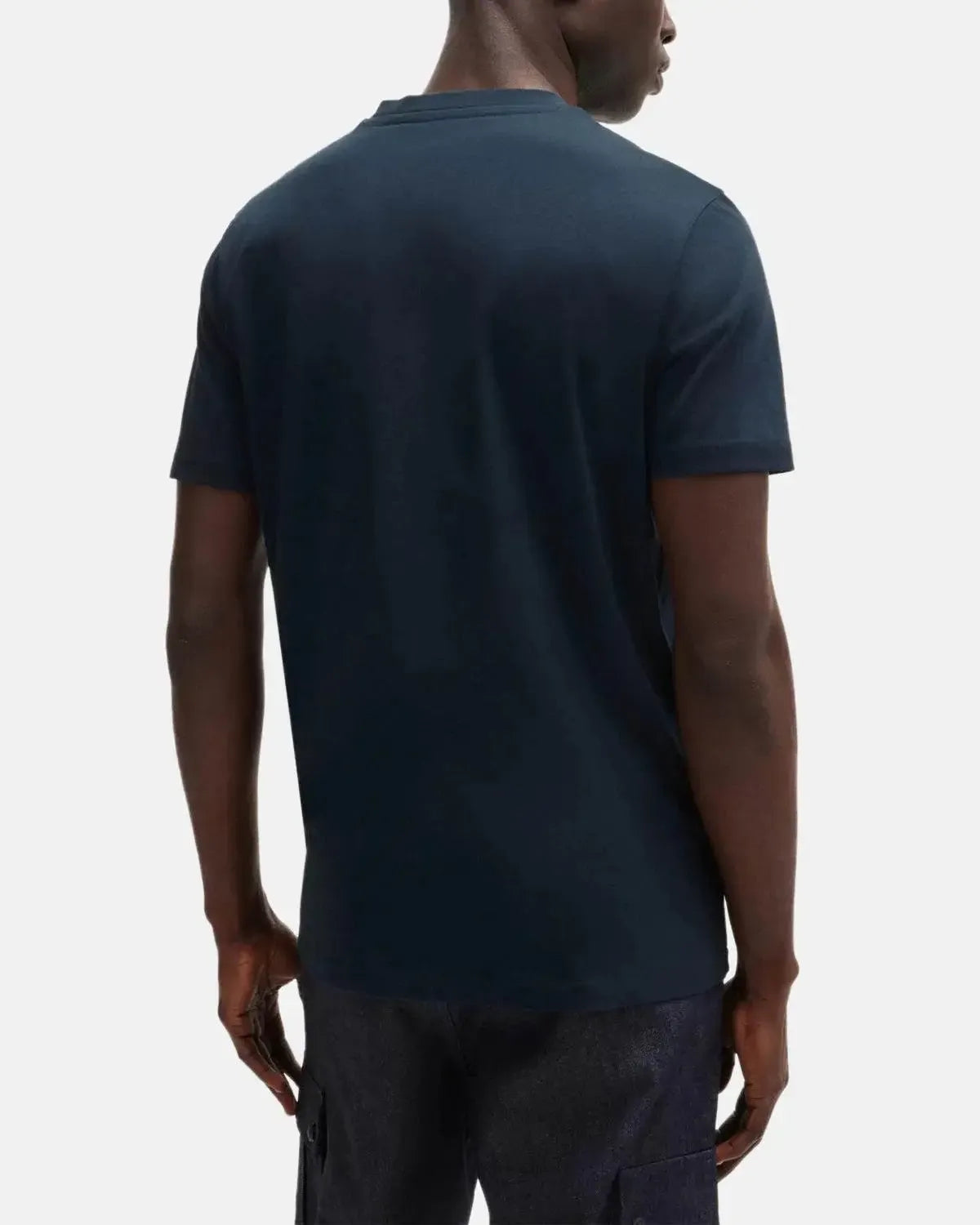 BOSS THINKING 1 RUBBER PRINT LOGO T-SHIRT DARK BLUE