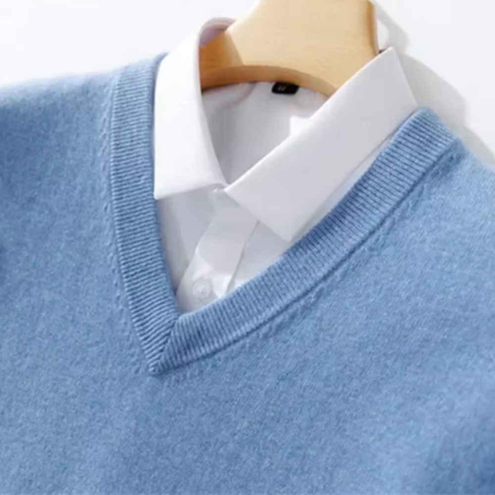 Camisola elegante com decote em V