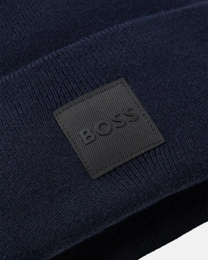BOSS FANTASTICO COTTON BEANIE DARK BLUE