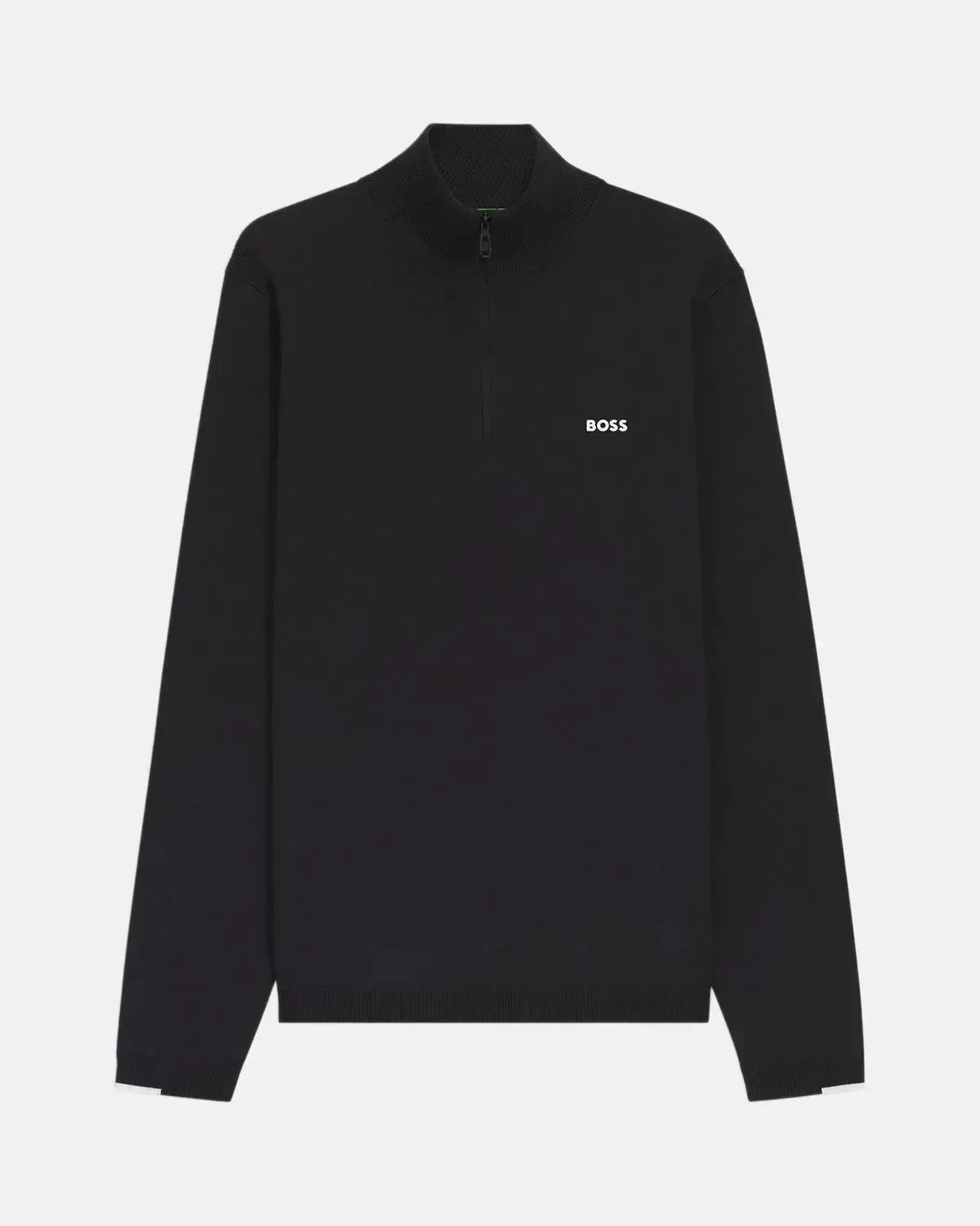 BOSS K-EVERX 1/4 ZIP COTTON KNIT DARK BLUE