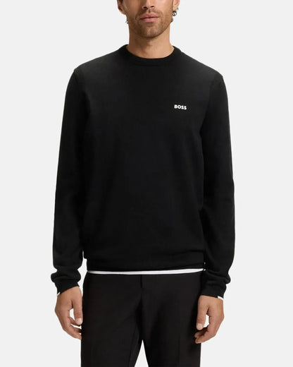 BOSS K-EVERX CREWNECK COTTON KNIT BLACK