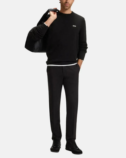 BOSS K-EVERX CREWNECK COTTON KNIT BLACK