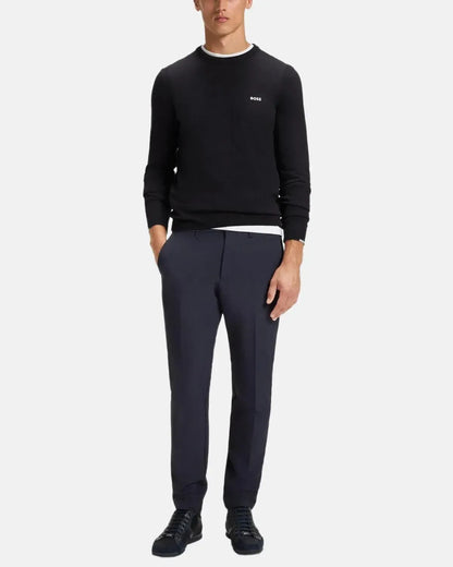 BOSS K-EVERX CREWNECK COTTON KNIT DARK BLUE