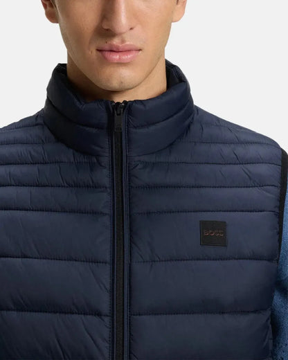 BOSS ODEN SLIM FIT PACKABLE GILET DARK BLUE