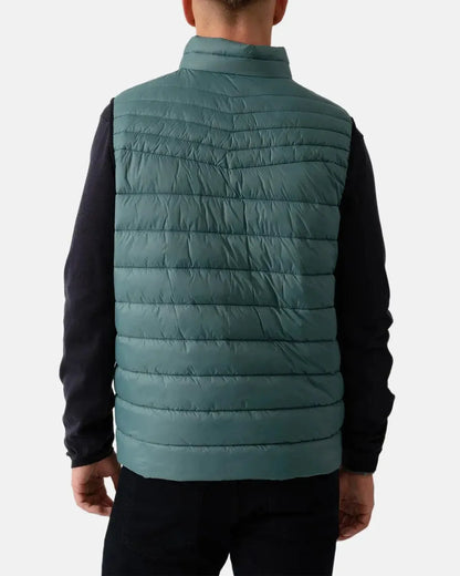 BOSS ODEN SLIM FIT PACKABLE GILET OPEN GREEN
