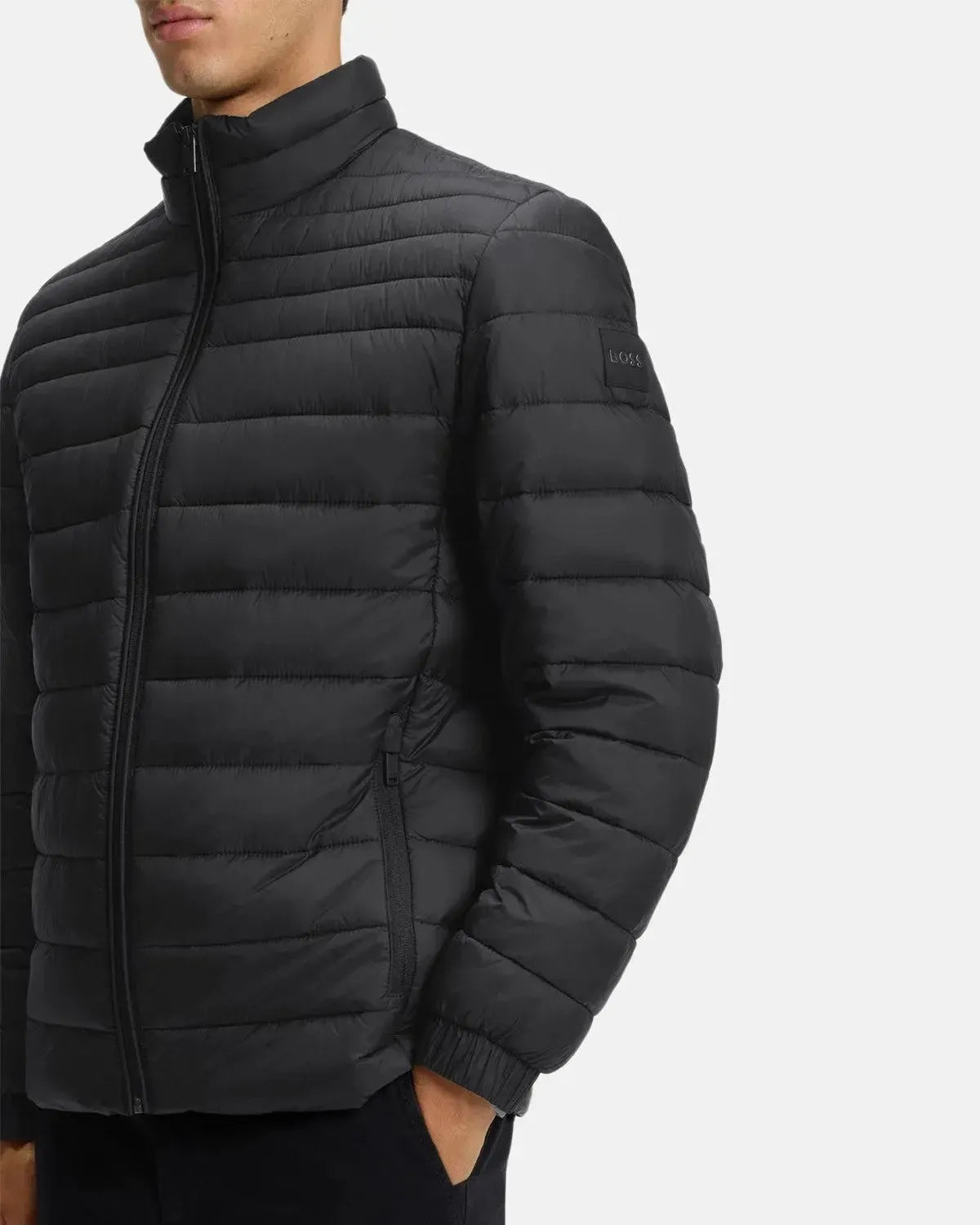 BOSS ODEN2 SLIM FIT PACKABLE PUFFER JACKET BLACK