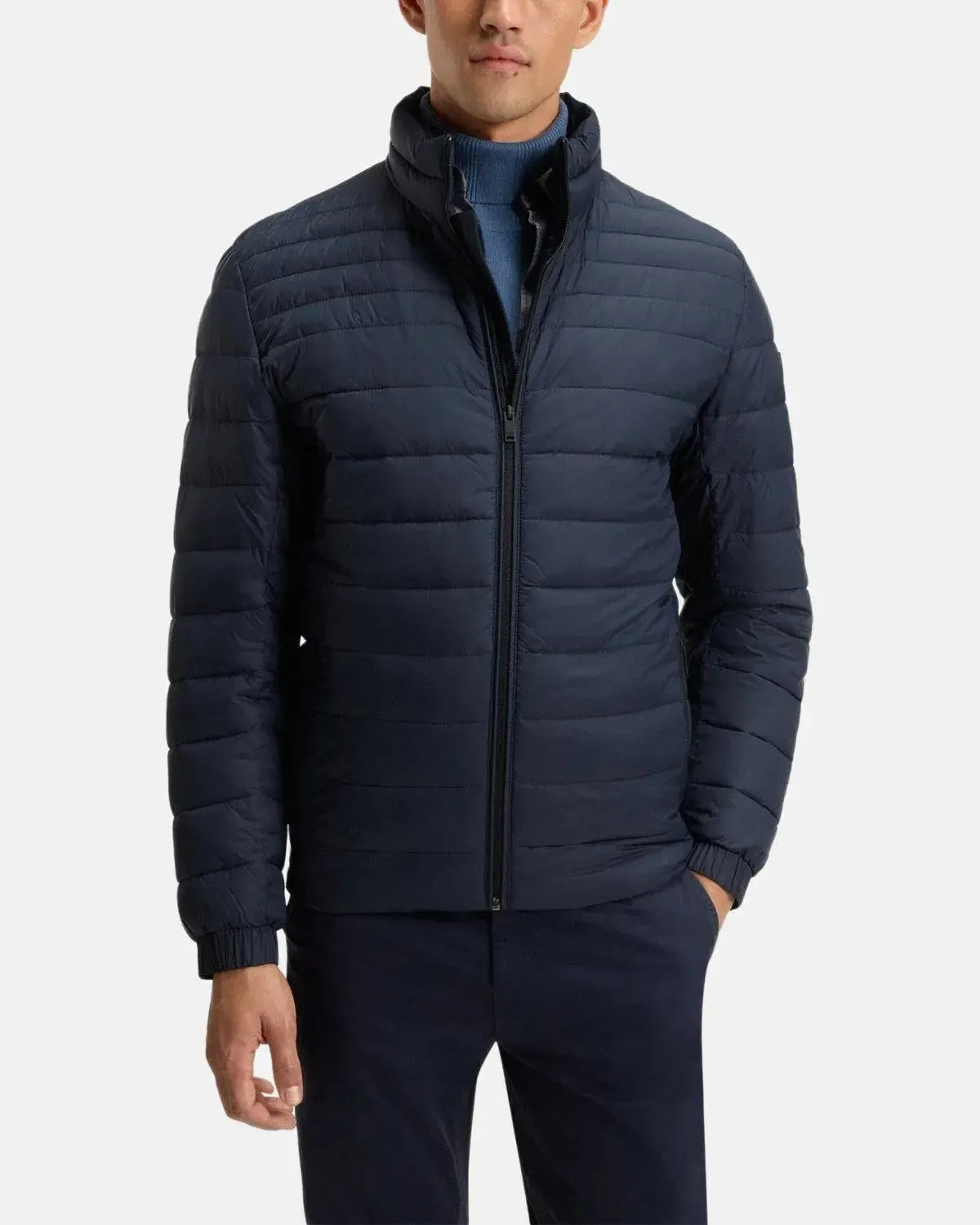 BOSS ODEN2 SLIM FIT PACKABLE PUFFER JACKET DARK BLUE