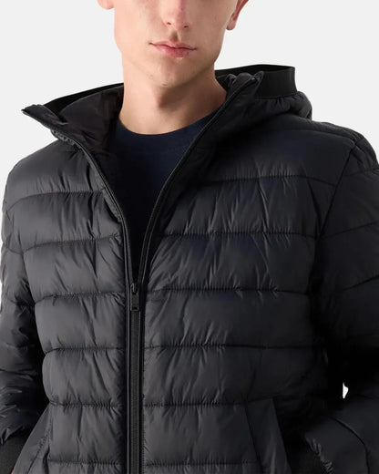 BOSS ODENIS HOODED PUFFER JACKET BLACK