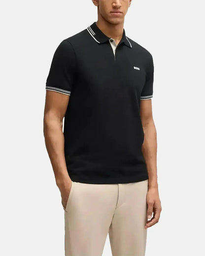 BOSS PAUL SLIM FIT POLO SHIRT BLACK