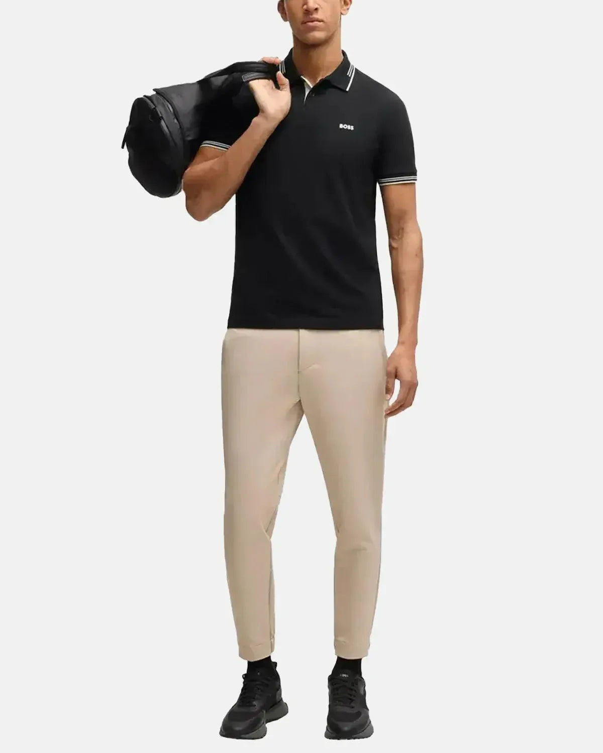 BOSS PAUL SLIM FIT POLO SHIRT BLACK