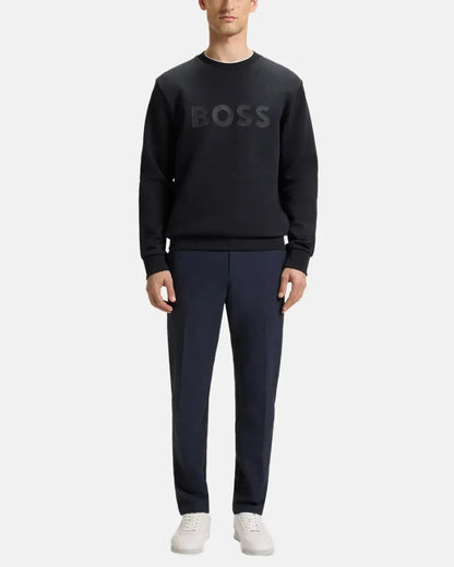 BOSS SALBO SANDWICH LOGO SWEATSHIRT DARK BLUE