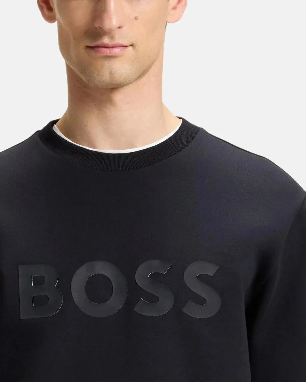 BOSS SALBO SANDWICH LOGO SWEATSHIRT DARK BLUE