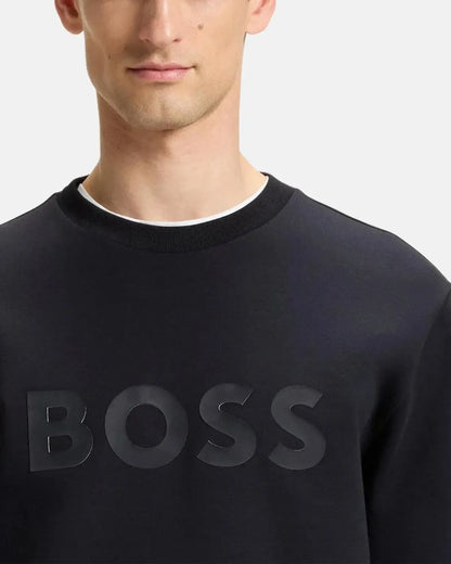 BOSS SALBO SANDWICH LOGO SWEATSHIRT DARK BLUE