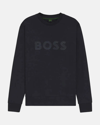 BOSS SALBO SANDWICH LOGO SWEATSHIRT DARK BLUE