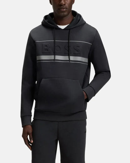BOSS SOODY ZONE EMBOSSED LOGO HOODIE DARK BLUE