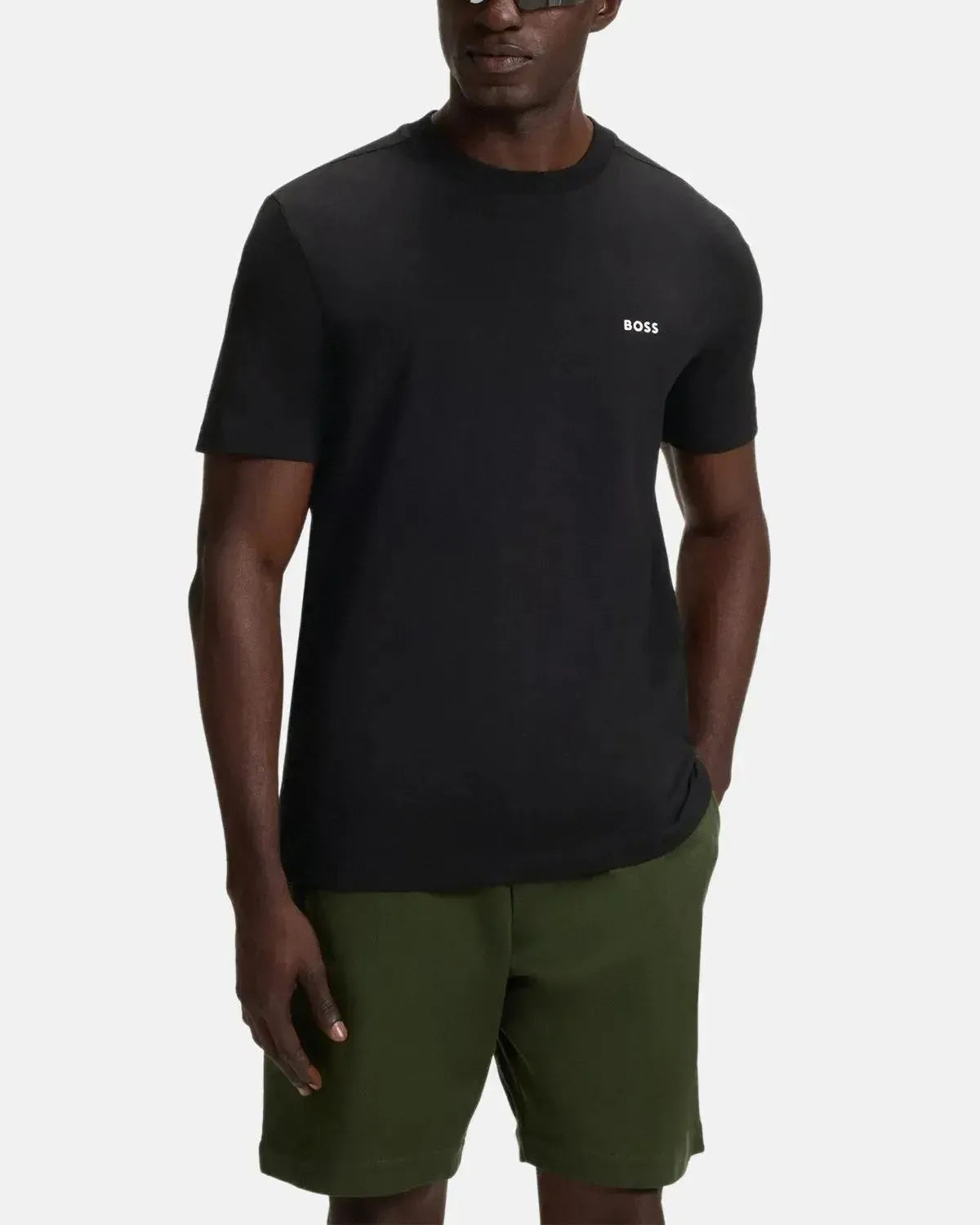 BOSS STRETCH COTTON LOGO T-SHIRT BLACK