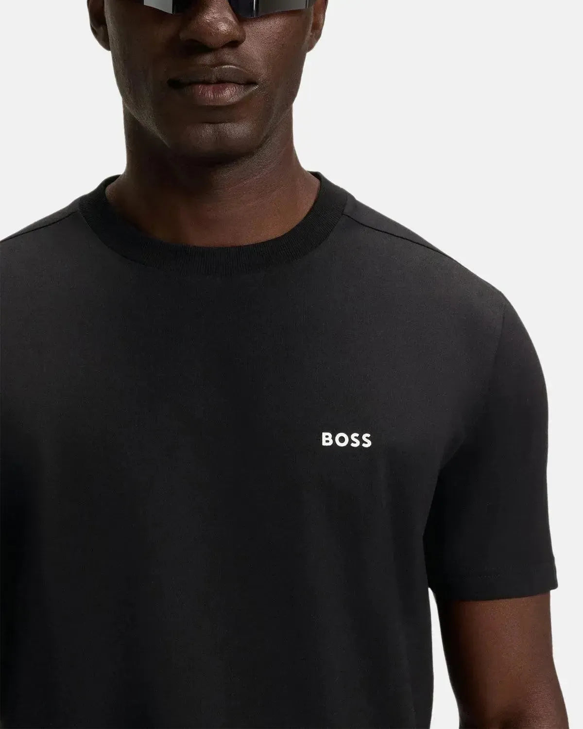BOSS STRETCH COTTON LOGO T-SHIRT BLACK