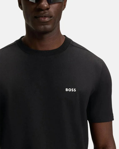 BOSS STRETCH COTTON LOGO T-SHIRT BLACK