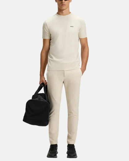 BOSS STRETCH COTTON LOGO T-SHIRT NATURAL