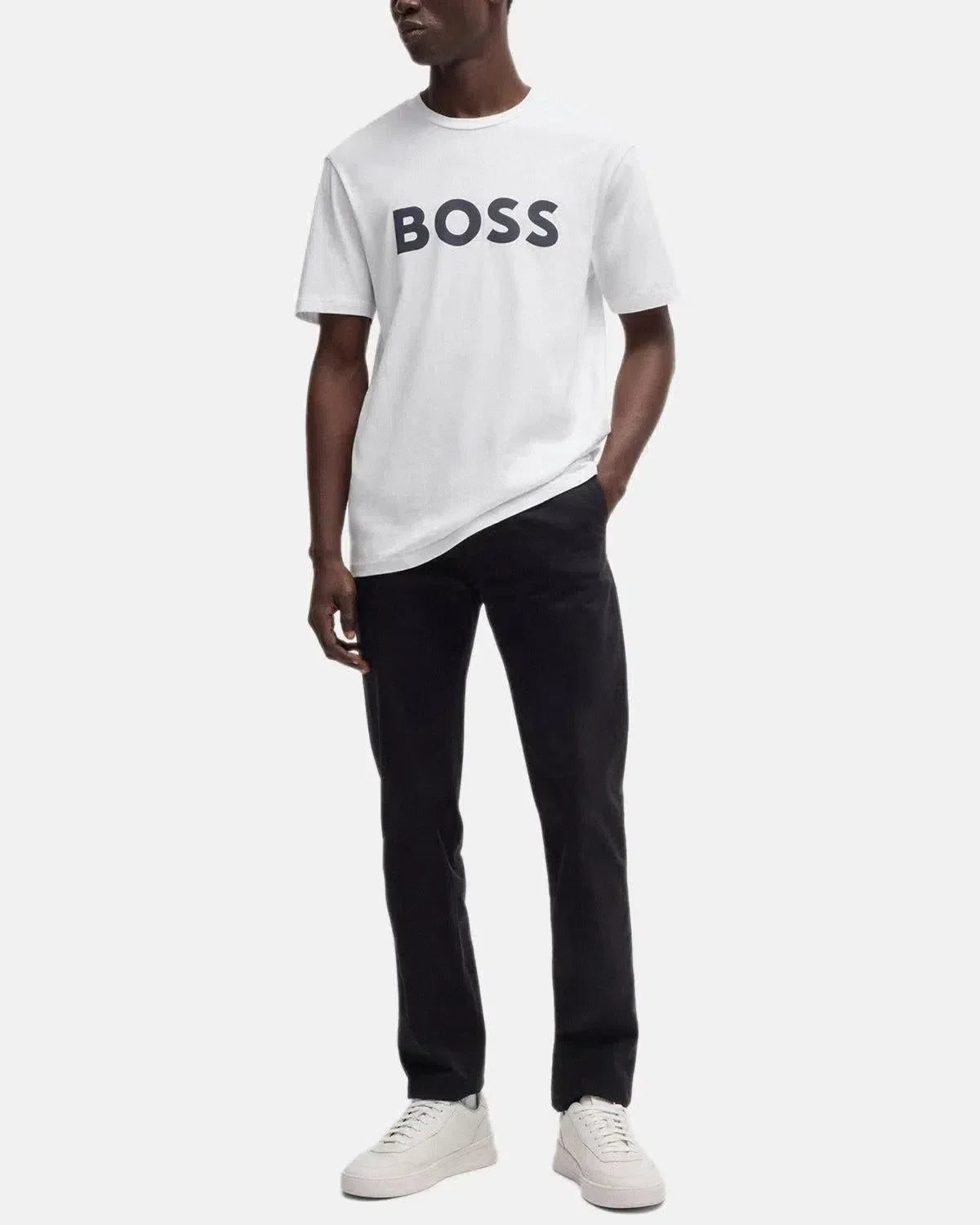 BOSS THINKING 1 RUBBER PRINT LOGO T-SHIRT WHITE